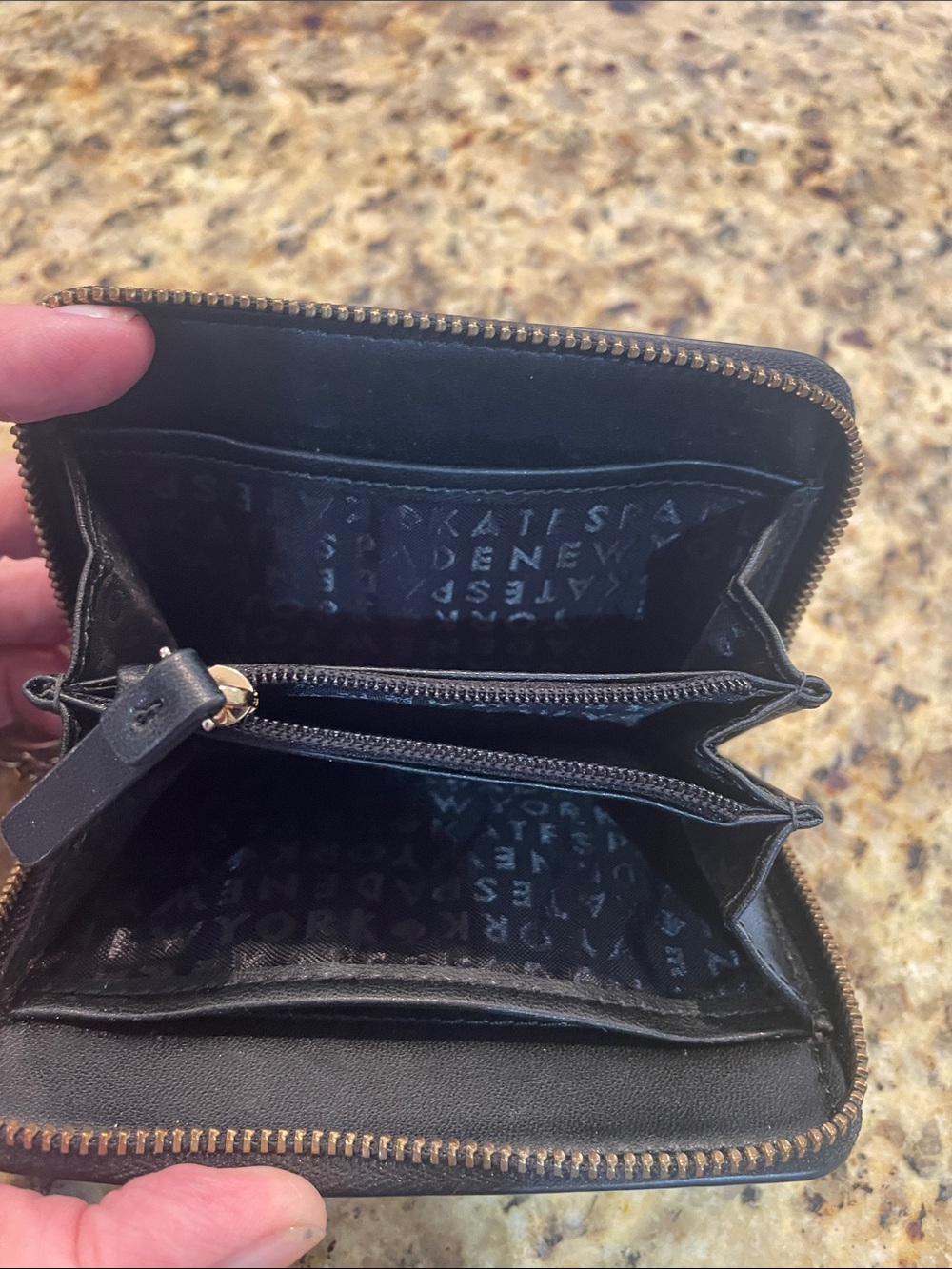 kate spade Black Pebbled Leather Key & Card Holder with Keyring - Picture 6 of 6